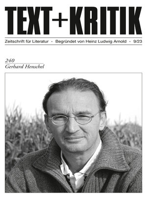 cover image of TEXT + KRITIK 240--Gerhard Henschel